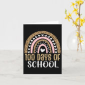Dag van schoolleraar 100 dagen regenboog luipaard kaart (Gele Bloem)