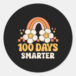 Dag van schoolleraar 100 dagen slimmer regenboog K Ronde Sticker