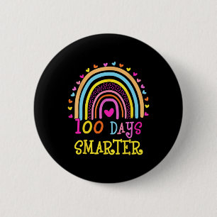 Dag van schoolleraar 100 dagen slimmere regenboog ronde button 5,7 cm