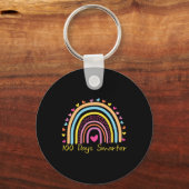Dag van schoolleraar 100 dagen slimmere regenboog sleutelhanger (Voorkant)