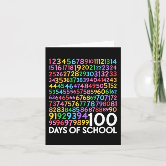 Dag van schoolleraar Kinder 100 dagen Wiskunde num Kaart (Voorkant)