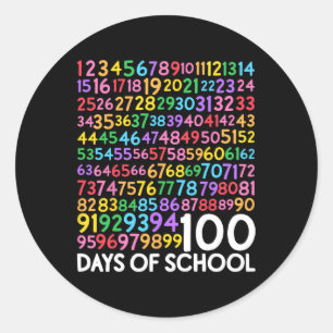 Dag van schoolleraar Kinder 100 dagen Wiskunde num Ronde Sticker