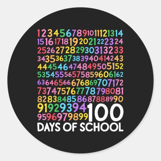 Dag van schoolleraar Kinder 100 dagen Wiskunde num Ronde Sticker (Voorkant)