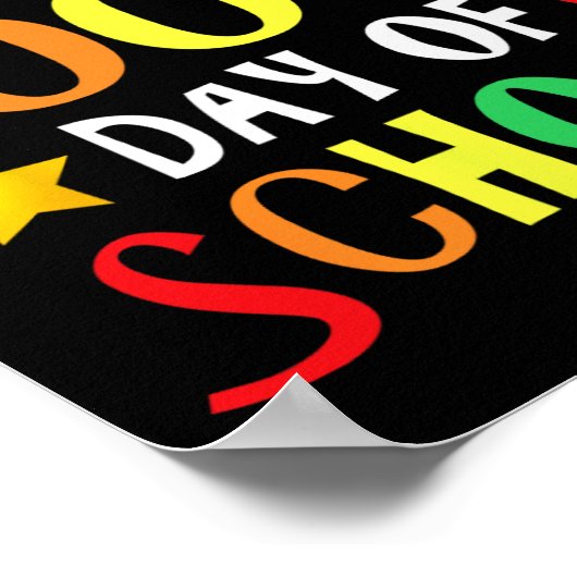 Dag van schoolleraren Kinder kind gelukkig 100 dag Poster (Hoek)