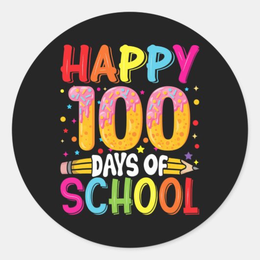 Dag van schoolleraren Kinder kind gelukkig 100 dag Ronde Sticker (Voorkant)