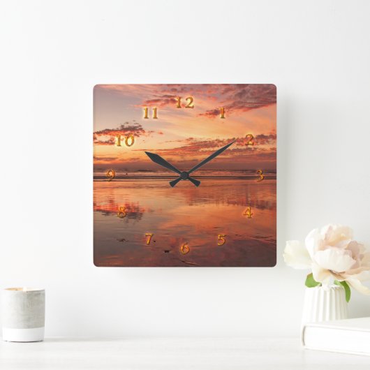 Dag van Schoonheid Ocean Reflections Vierkante Klok (Huis)