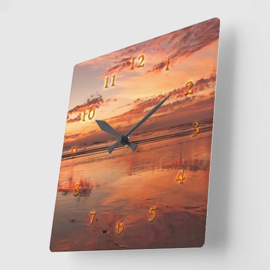 Dag van Schoonheid Ocean Reflections Vierkante Klok (Hoek)