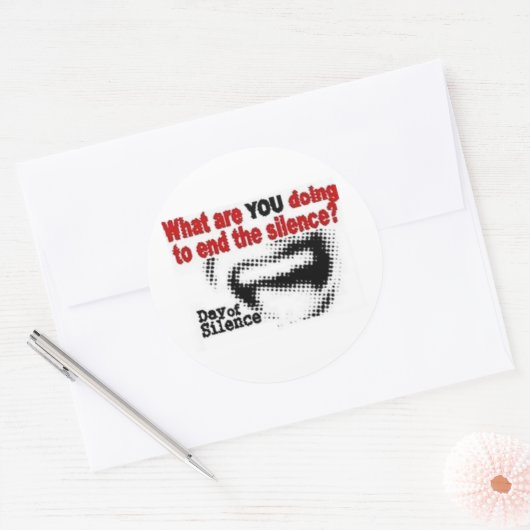 Dag+van+Stilte Ronde Sticker (Envelop)