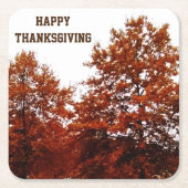 DAG VAN THANKSGIVING HERFSTBOMEN KARTONNEN ONDERZETTERS (Voorkant)