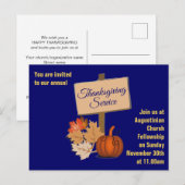 DAG VAN THANKSGIVING Kerkdienst Uitnodiging (Voorkant / Achterkant)