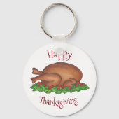 Dag van Turkije Gelukkig Thanksgiving Dineteneten Sleutelhanger (Voorkant)
