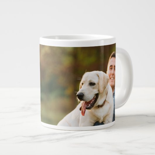 Dag van vaders Beste hond Pap Oog Foto Grote Koffiekop (Voorkant rechts)
