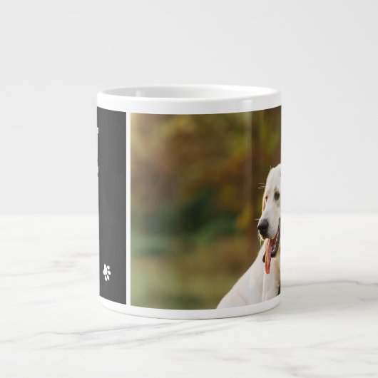 Dag van vaders Beste hond Pap Oog Foto Grote Koffiekop (Voorkant)