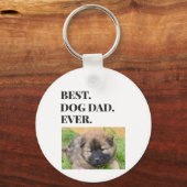 Dag van vaders Beste hond Pap Oog Foto Sleutelhanger (Voorkant)