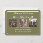Dag van vaders Beste pap Ooit Olive Drie Foto Feestdagenkaart (Voorkant)