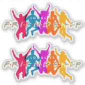 Dag van vriendschap | 4 x 4 inch — Glanzend transp Sticker (Voorkant)