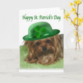 Dag van Yorkie St. Patrick Kaart (Gele Bloem)