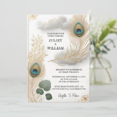 Dag Veer Rustieke Aziatische Sky Cloud Peacock Bru Kaart (Staand voorkant)