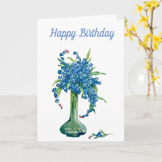 Dag. Vergeet-me-nots. Kaart (Gele Bloem)