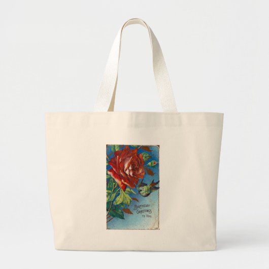  dag Vernissen Roos en vogel Grote Tote Bag (Voorkant)