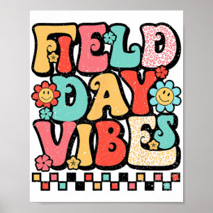 Dag Vibes Groovy Summer Teacher Kind Laatste dag v Poster
