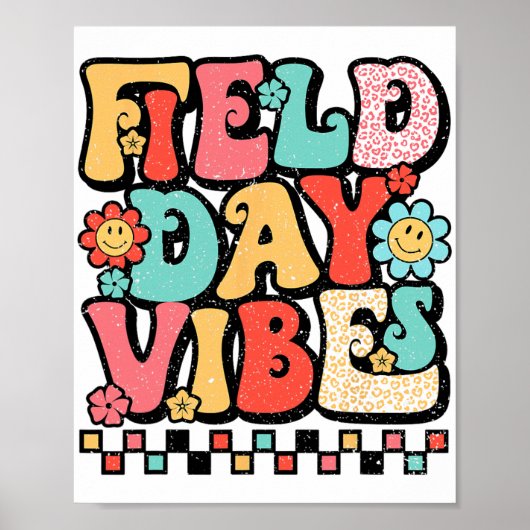 Dag Vibes Groovy Summer Teacher Kind Laatste dag v Poster (Voorkant)