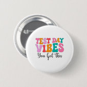 Dag Vibes Groovy Testing Day Docent Student Vrouwe Ronde Button 5,7 Cm (Voorkant /achterkant)