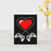 Dag Video Game Controller Hart Gamer Gift Boys 1 Kaart (Gele Bloem)