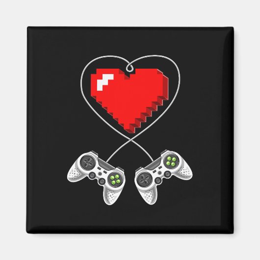 Dag Video Game Controller Hart Gamer Gift Boys 1 Magneet (Voorkant)