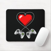 Dag Video Game Controller Hart Gamer Gift Boys 1 Muismat (Met muis)