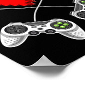 Dag Video Game Controller Hart Gamer Gift Boys 1 Poster (Hoek)