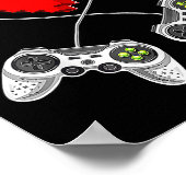 Dag Video Game Controller Hart Gamer Gift Boys Poster (Hoek)