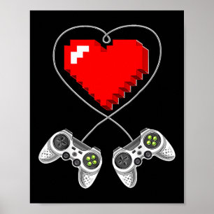 Dag Video Game Controller Hart Gamer Gift Boys Poster
