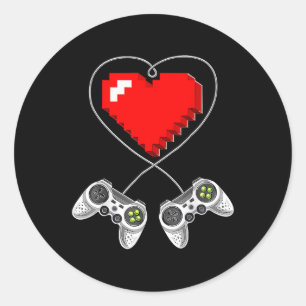 Dag Video Game Controller Hart Gamer Gift Boys Ronde Sticker