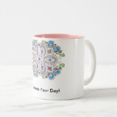 "Dag vieren!" Theresa Hartman Tweekleurige Koffiemok (Voorkant rechts)