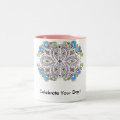 "Dag vieren!" Theresa Hartman Tweekleurige Koffiemok (Center)