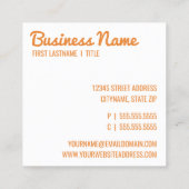 dag vierkante visitekaartje (Achterkant)