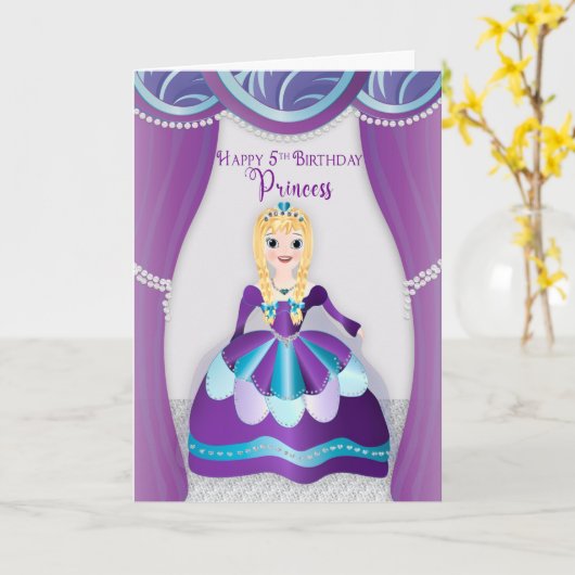 Dag, vijfde prinses gekleed in Paarse Blauwe Gown Kaart (Gele Bloem)