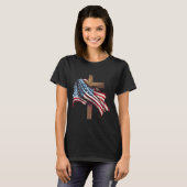 Dag Vlag Kruis Print T-shirt (Voorkant volledig)