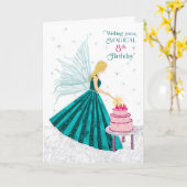 Dag voor Meisje: 8 Magical Fairy Lighting Candle Kaart (Gele Bloem)