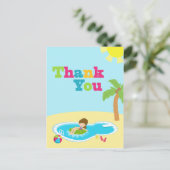 Dag voor meisjes in Cute Pool Bedankt voor je post Briefkaart (Staand voorkant)