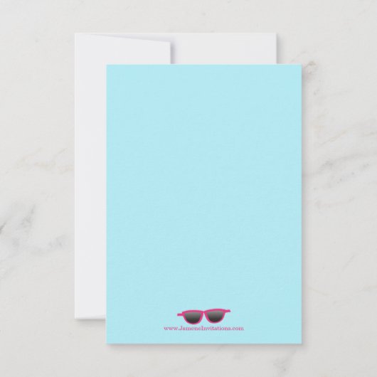 Dag voor meisjes in Cute poolfeest Dank je kaart (Achterkant)