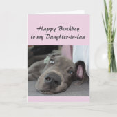 Dag voor mijn schoondochter Fun Dog Relax Humor Kaart (Voorkant)