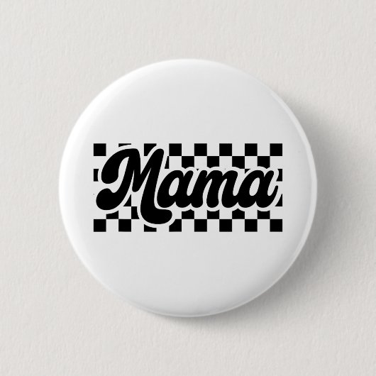 Dag voor Moeder Retro Vrouwen Geruit Mama Ronde Button 5,7 Cm (Voorkant)