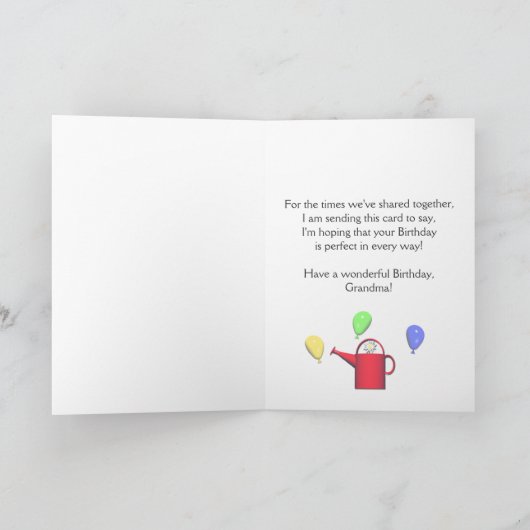 Dag voor oma Daisies en Watering Can Kaart (Binnen)