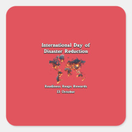 Dag voor rampenrisicovermindering. Gereedheid Vierkante Sticker