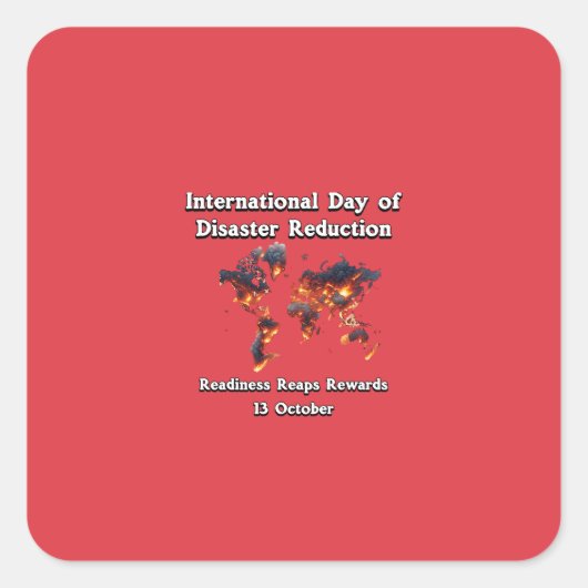 Dag voor rampenrisicovermindering. Gereedheid Vierkante Sticker (Voorkant)