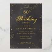 Dag voor zwart en goud folie uitnodiging (Voorkant)