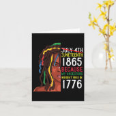 Dag Voorouders Gratis 1776 Juli 4 Zwart Afrikaans Kaart (Gele Bloem)