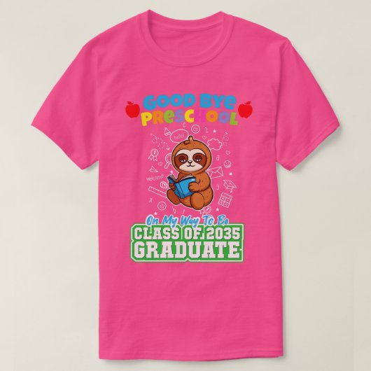Dag voorschoolse les van 2035 Afstuderen PreK 10 T-shirt (Design voorkant)